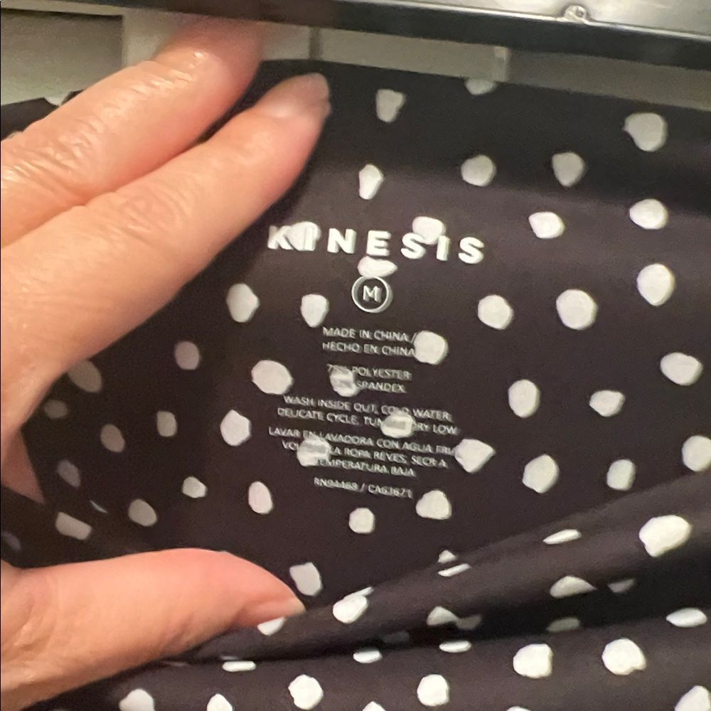 #1126=Chic Black and White Polka Dot Leggings - Picture 2 of 5